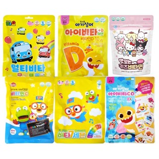 現貨 三麗鷗 pinkfong 鯊魚寶寶&Tayo&Pororo 兒童維他命C+鋅片 水蜜桃味 APPLES 韓國代購