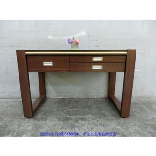 新竹中古家具◎百豐悅二手傢俱-2手 書桌 胡桃色121公分三抽寫字桌 辦公桌 電腦桌 苗栗二手傢俱 清水中古傢俱