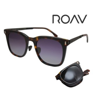 【原廠公司貨】ROAV 美國洛杉磯品牌 Milkyway系列 輕量薄鋼折疊偏光太陽眼鏡 OS004 玳瑁方框漸層偏光鏡片