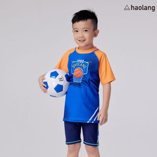 Haolang 籃球隊男童短袖泳衣(上衣)/防曬泳衣/兒童泳衣