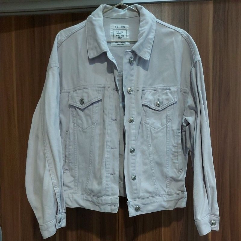 二手 PULL&BEAR 馬卡龍淺紫色牛仔外套