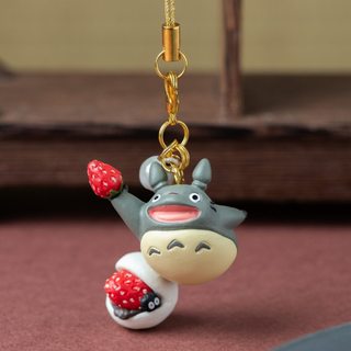 吉卜力 日本正品 日式 和果子吊飾 宮崎駿 龍貓 灰龍貓草莓大福 棉繩吊飾 吊飾 鑰匙圈 掛飾 和菓子 新年
