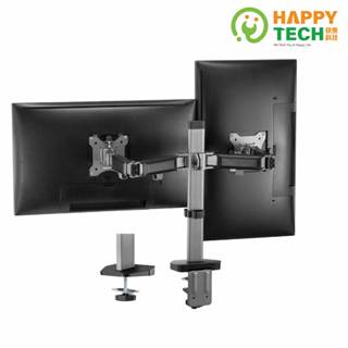 【HappyTech】T27-C02 桌上型17~32吋 雙螢幕 雙節旋臂 液晶 電腦螢幕架 螢幕支架 夾鎖桌2用