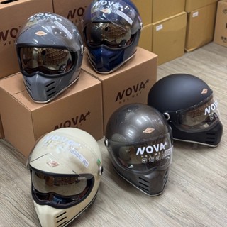 🔥市面上唯一內藏鏡片山車帽🔥NOVA 鎖鏡山車帽 內墨片 山車帽 復古帽 全罩 復古 全罩安全帽 可拆洗 鎖鏡