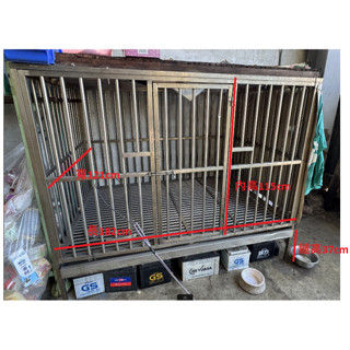二手不鏽鋼狗籠-大型犬-附不鏽鋼抽拉託盤