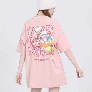 【100%純棉】短袖t恤女 重磅短t 韓國短袖 可愛卡通印花短袖上衣 oversize 寬鬆落肩t恤 休閒百搭短踢