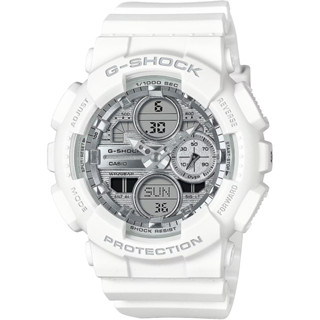【CASIO 卡西歐】G-SHOCK 白色假期 耀眼銀白 雙顯系列 GMA-S140VA-7A 45.9mm
