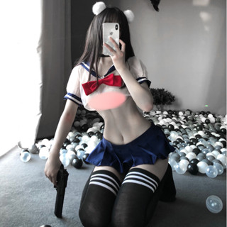 ♡親親寶貝♡ 情趣制服 JK套裝 性感透明襯衫格子裙 學生服 學生制服 角色扮演服 黑色學生襪 白色學生襪 現貨