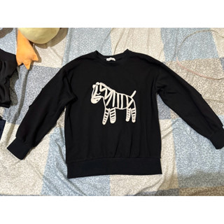 韓版 刺繡斑馬 長袖上衣 圓領上衣 大學T