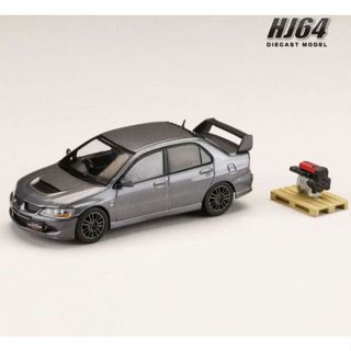 Hobby JAPAN 1/64 三菱 LANCER EVOLUTION 8 MR GSR + 展示引擎 灰銀 東海模型