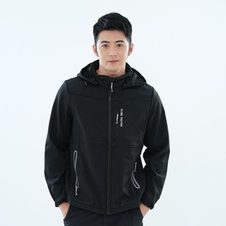 【遊遍天下】男款GlobeTex防水防風保暖刷毛軟殼外套衝鋒衣GJ23047曜巖黑 臺灣現貨