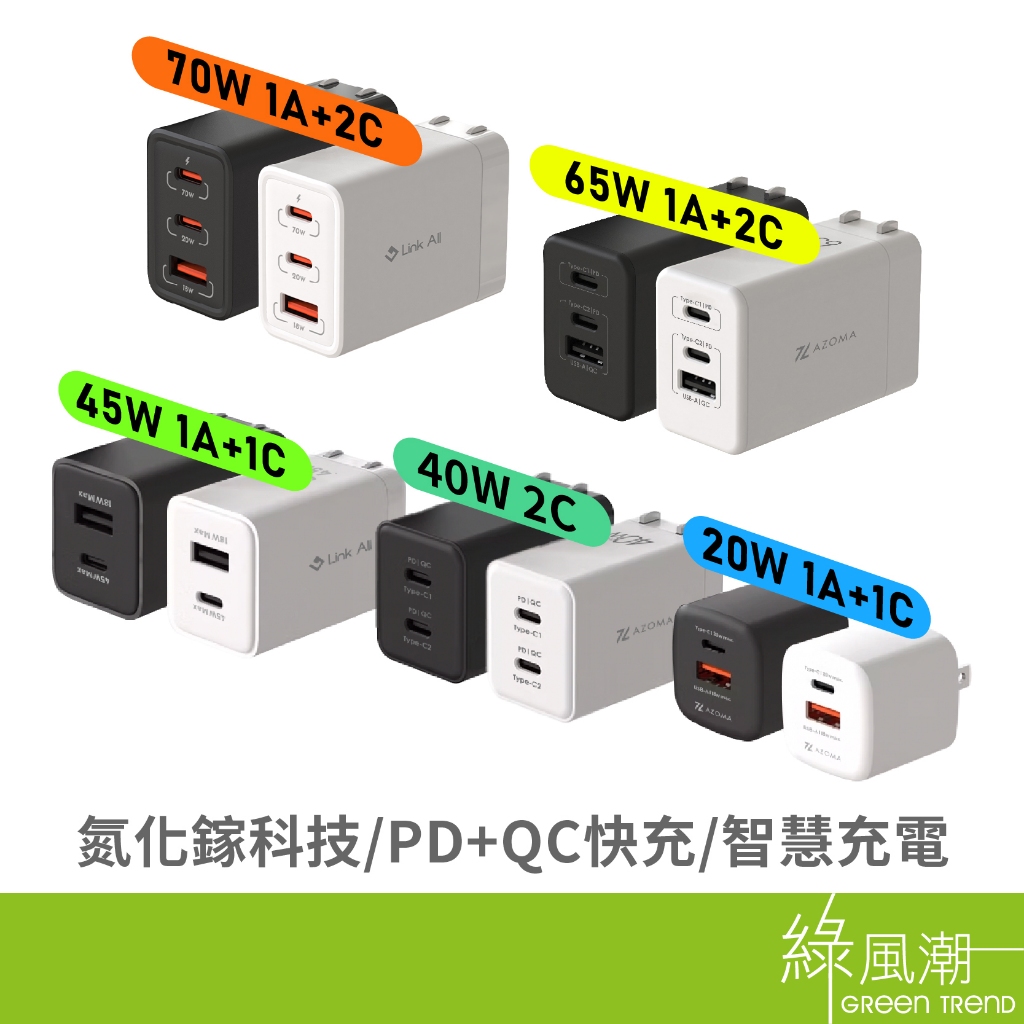 【快充 氮化鎵】20W~70W充電頭 豆腐頭 快充頭 PD快充頭 Typec 手機/平板/筆電