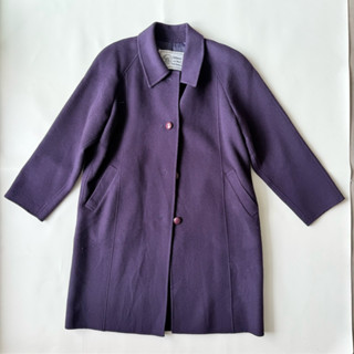 Cashmere 日本製 闇紫喀什米爾羊毛絨混紡大衣外套 Vintage