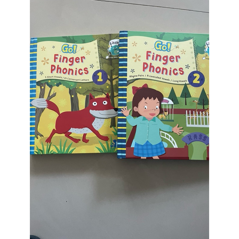 二手幼兒兒童英文學習finger phonics 2本合售按壓有聲書