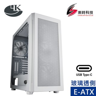 視博通 LK LAI099/白/E-ATX/玻璃透側/Type-C/顯卡長37.5/CPU高18/電腦機殼/崇時電腦