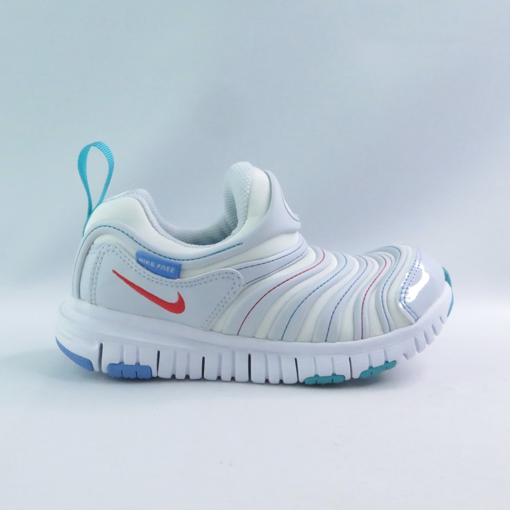 NIKE 343738105 中童鞋 毛毛蟲運動鞋 Dynamo Free 無鞋帶即穿 白淺灰【iSport愛運動】