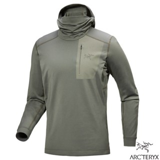 【ARCTERYX 始祖鳥】男 輕薄保暖 連帽長袖排汗衣 Rho LT 登山T恤 中層衣/糧草綠 X000009423