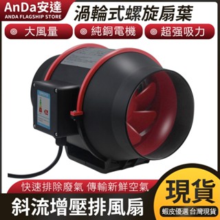 【AnDa 安達】秒出 110V排風扇 管道風機【純銅電機+遙控開關】防水防腐 廚房排氣扇 換氣扇 抽風機 管道增壓風機