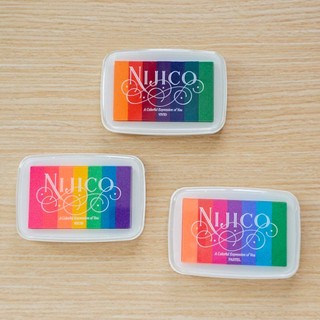 日本 Tsukineko Nijico 月貓 紙用層次色調印台-柔和色 漸層印台 彩虹 印泥 NJ3-2