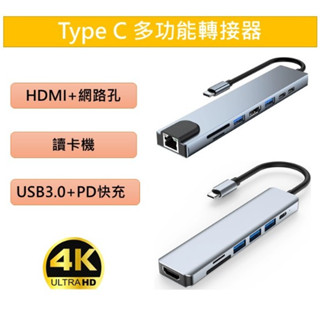 【現貨】4K畫質Type C轉接器 接HDMI螢幕 USBC Hub 網路 讀卡機 MacBook PD SWITCH