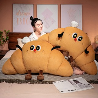 FAT CAT 韓系精品☆卡通表情牛角包床頭靠枕廚師牛角麵包沙發靠墊🥐床上睡覺抱枕兒童玩偶生日交換禮物☆批價$550元