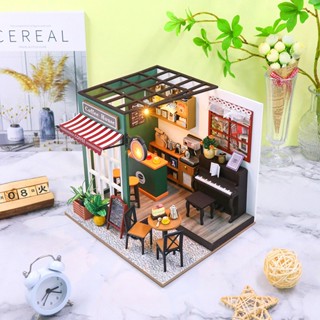 臺中現貨【創彩】袖珍屋 diy小屋 模型屋 智趣屋 聖誕禮物 交換禮物 DIY手作 Diy小屋首選 時間咖啡館