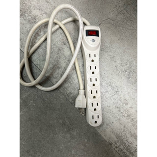 [二手] 政府BSMI認證PowerSync延長線輕巧型 6孔 6插 電源座 防雷電擊 防突波 延長線