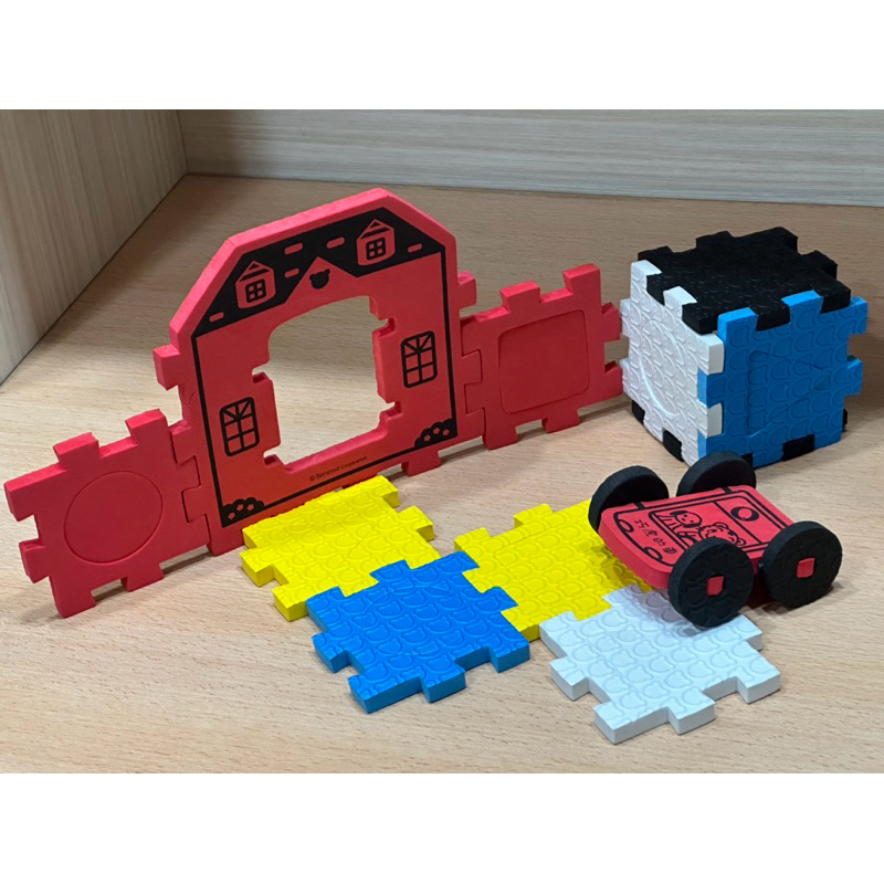 （二手玩具）巧虎 顏色形狀認知學習組 車車 車子 房屋 形狀顏拼拼樂 EVA 泡棉玩具 拼圖 巧拼玩具 寶寶版 教具