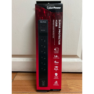 CyberPower碩天 6孔防突波延長用電源線組（附加USB充電座） 防突波延長線 防雷擊延長線 耐熱防火 過載保護