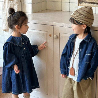【四口甜】臺灣現貨春夏新款 童裝 男女寶寶 男女童裝 幼兒 牛仔襯衫外套牛仔洋裝兄妹裝