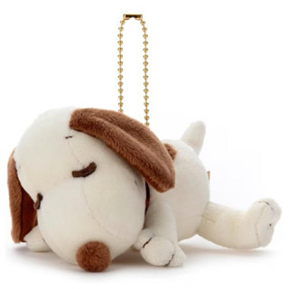 日本正版 Cacao Snoopy 史努比 絨毛玩偶吊飾 淺棕色 趴姿娃娃 柔軟絨毛娃娃 布偶 玩偶 陪伴娃娃 療癒娃娃
