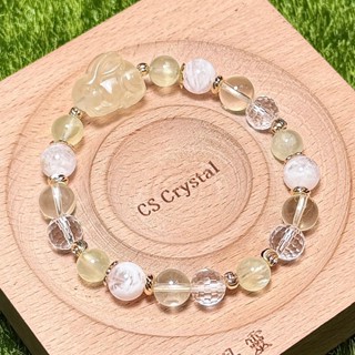 CS Crystal 編號993 - 檸檬黃水晶+雪花幽靈水晶+透體白水晶+葡萄石設計款
