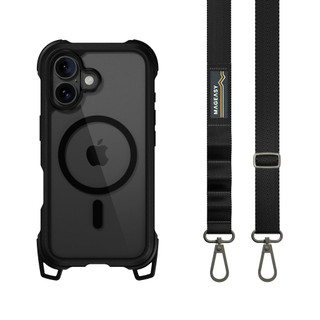 MAGEASY Apple iPhone 16/Plus Odyssey Strap M 超軍規防摔掛繩手機殼