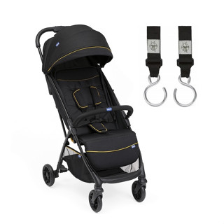 Chicco Glee輕便摺疊嬰兒推車 (CBB87068.73摩登黑)(附雨罩) 4990元+掛勾