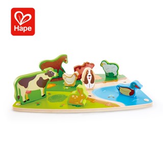 【德國Hape】農場動物雙面場景立體拼圖 玩具 兒童玩具 學習玩具