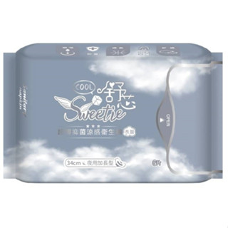 舒芯Sweetie COOL超薄抑菌涼感衛生棉夜用加長34cm*6片