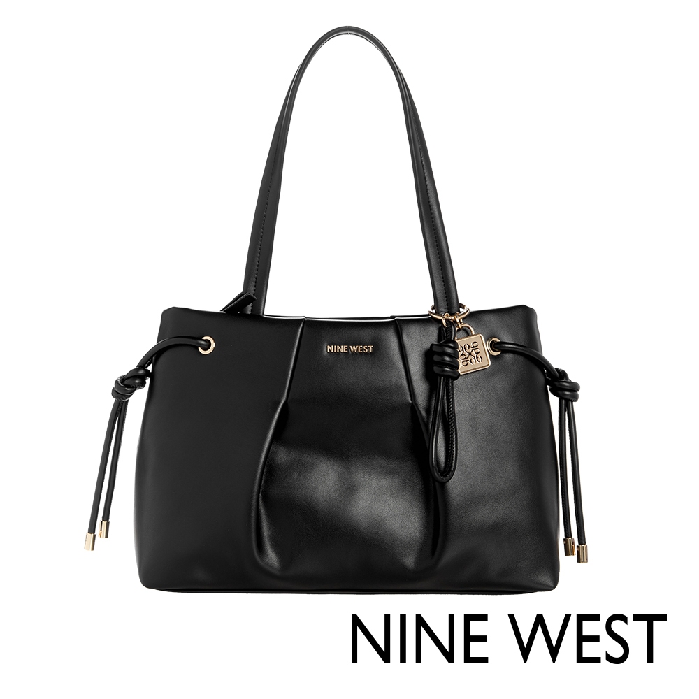 【NINE WEST】ELIN抓皺抽繩手提包/單肩包-黑色(140909)