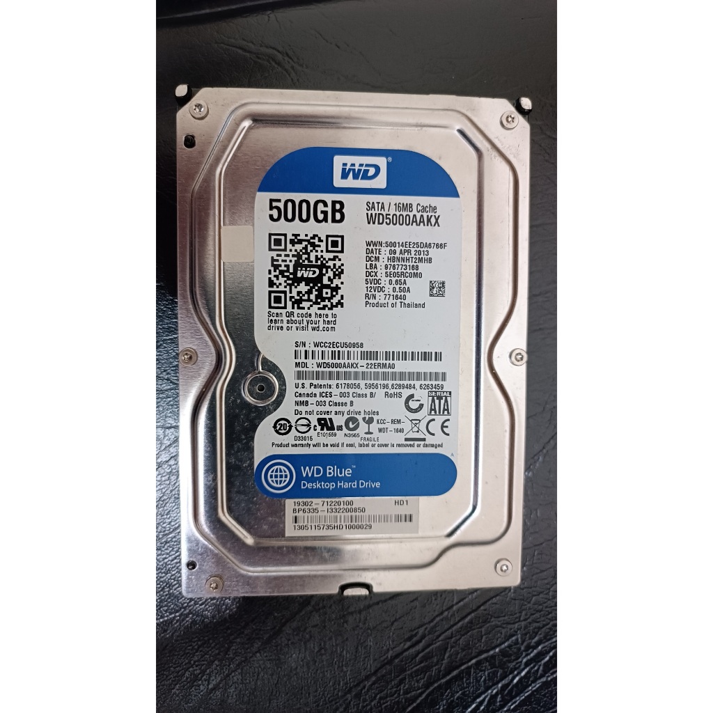 WD藍標3.5吋500G硬碟
