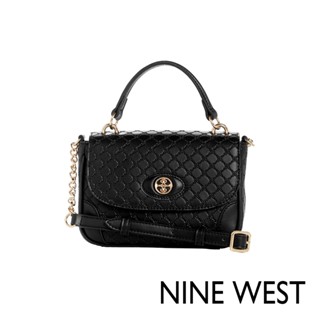 【NINE WEST】INNES 壓紋手提斜揹包-黑色(139378)