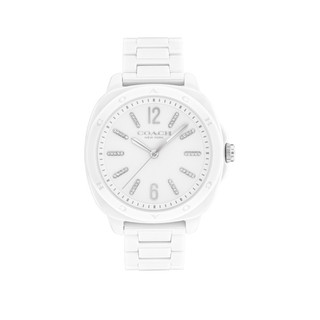 COACH Preston 紐約 白陶瓷晶鑽女錶 38mm公司貨CO14504407