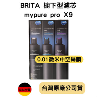 下單折2000元【德國BRITA 公司貨】mypure pro X9 濾芯組(0.01微米中空絲膜) 廚下型濾芯