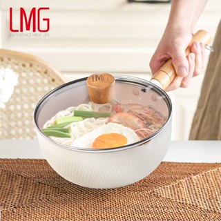 【LMG】錘紋雪平鍋20cm/22cm(附玻璃蓋)(升級版)-象牙白/曜巖黑《屋外生活》湯鍋 雪平鍋 IH爐 電磁爐