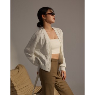 CHIC A SPACE 層次感橫紋針織上衣 (白/藍) 女裝 現貨