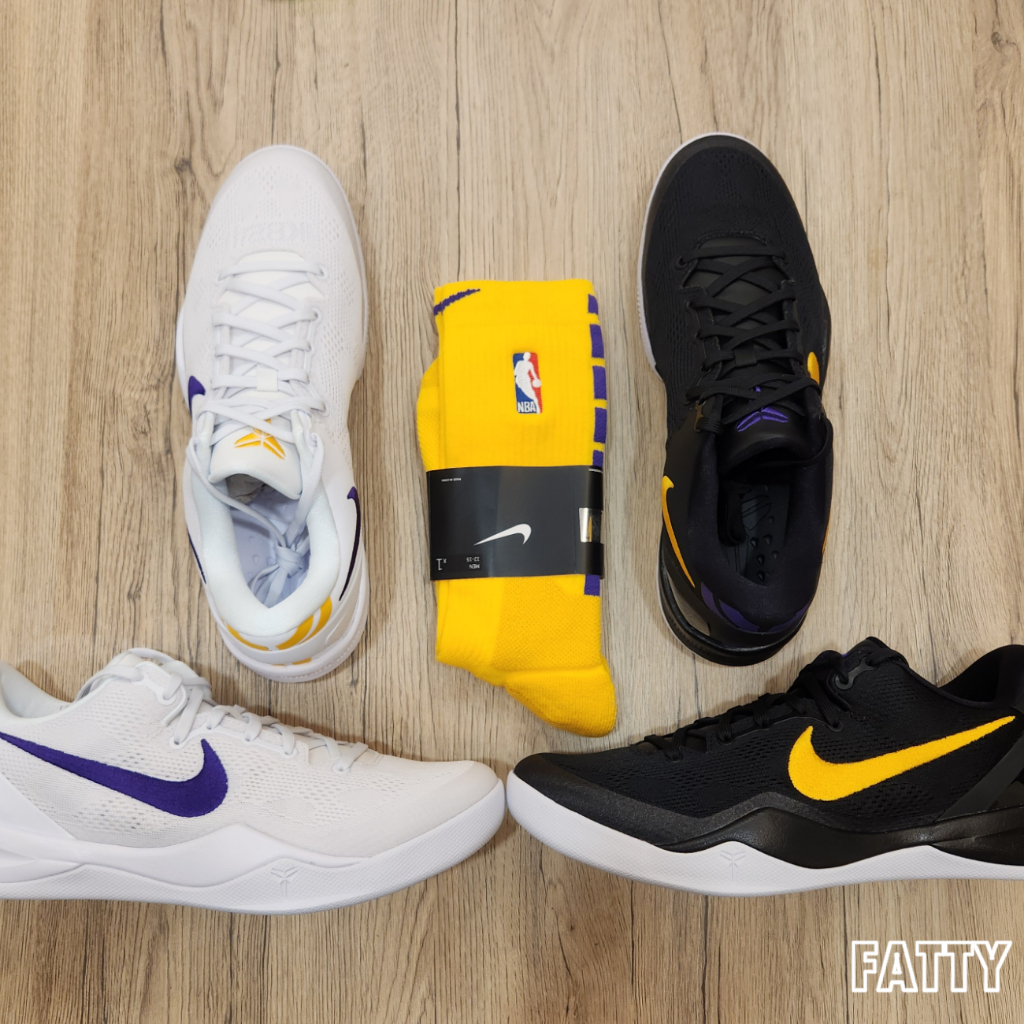 NIKE 球員版 ELITE襪 NBA GRIP防滑 中筒 LAKERS LBJ LEBRON 湖人黃紫配色