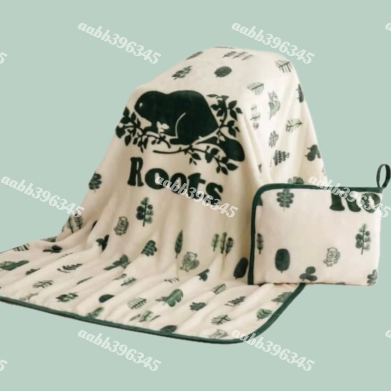 Roots 保暖珊瑚絨毯 roots毛毯 被子