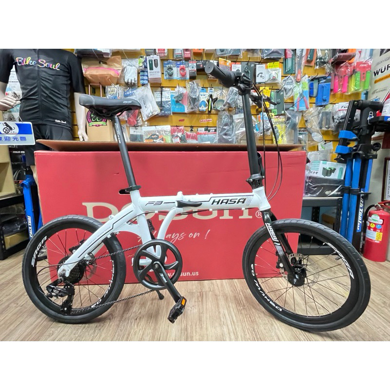 🚲廷捷單車🚲 HASA F3 黑/白 20吋/SHIMANO-TOURNEY 7速/碟煞小折/疊車/外胎406