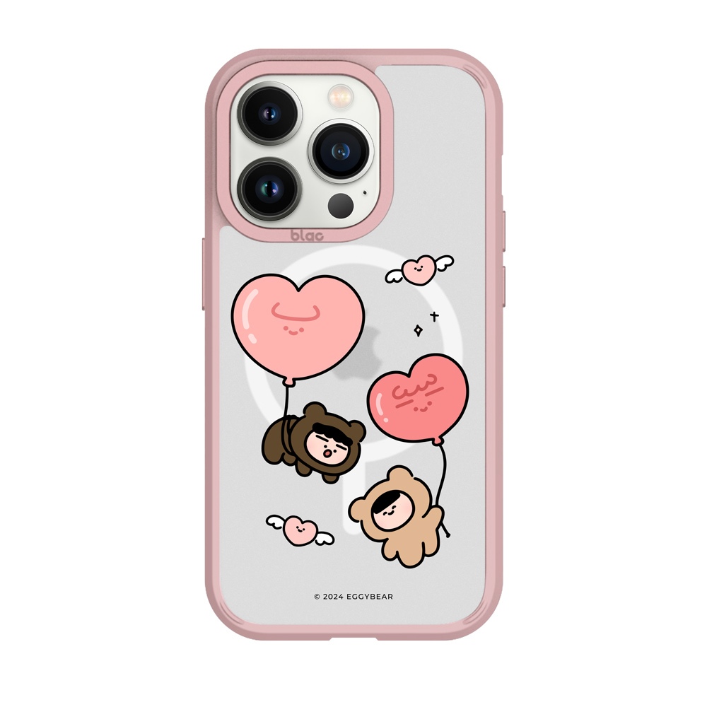 【TOYSELECT】蛋塔熊妹愛心氣球極光霧透MagSafe iPhone手機殼