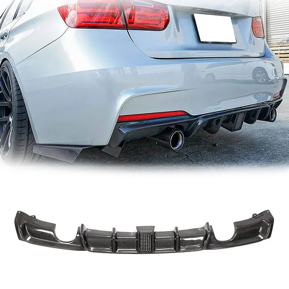 適用於 BMW寶馬 3系 F30 F35 320i 335i 升級 碳纖維 後下巴 擾流板 後唇 定風翼