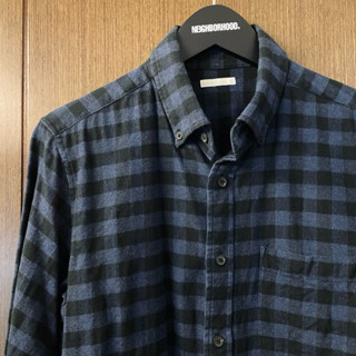 優質二手 Uniqlo 法蘭絨 格紋襯衫 格子襯衫 黑紫藍小格 M
