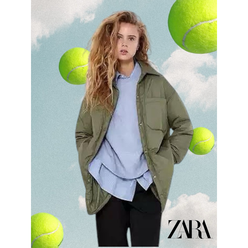 極新🧨正品 ZARA襯衫 外套 防水 輕量 羽絨 寬鬆 落肩 大衣  開衩 男 M-L-XL女 over size